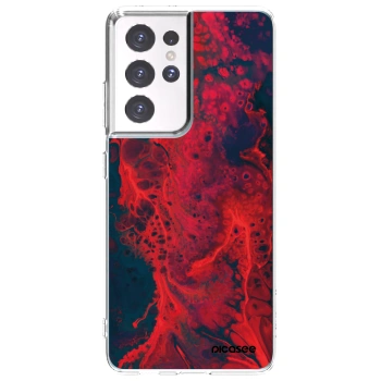 Picasee silikonowe przeźroczyste etui na Samsung Galaxy S21 Ultra 5G G998B - Organic red
