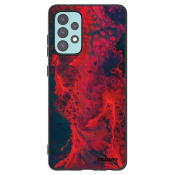 Picasee silikonowe czarne etui na Samsung Galaxy A72 A725F - Organic red