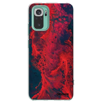 Picasee silikonowe przeźroczyste etui na Xiaomi Redmi Note 10 Pro - Organic red