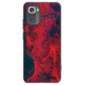 Picasee silikonowe czarne etui na Xiaomi Redmi Note 10S - Organic red