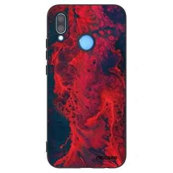Picasee silikonowe czarne etui na Huawei P20 Lite - Organic red