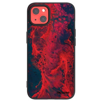 Picasee silikonowe czarne etui na Apple iPhone 13 - Organic red