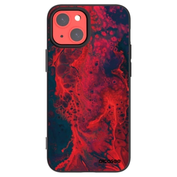 Picasee silikonowe czarne etui na Apple iPhone 13 mini - Organic red