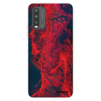Picasee silikonowe czarne etui na Xiaomi Redmi 9T - Organic red