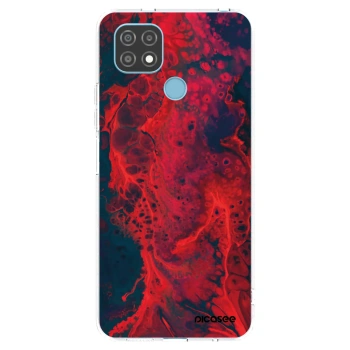 Picasee silikonowe przeźroczyste etui na Realme C21 - Organic red