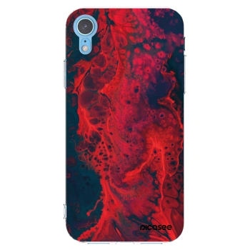 Picasee silikonowe przeźroczyste etui na Apple iPhone XR - Organic red