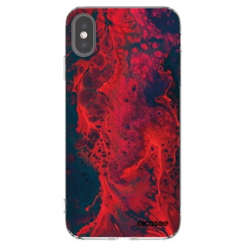 Picasee silikonowe przeźroczyste etui na Apple iPhone XS Max - Organic red
