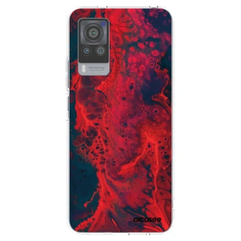 Picasee silikonowe przeźroczyste etui na Vivo X60 Pro 5G - Organic red