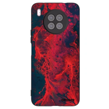 Picasee silikonowe czarne etui na Huawei Nova 8i - Organic red