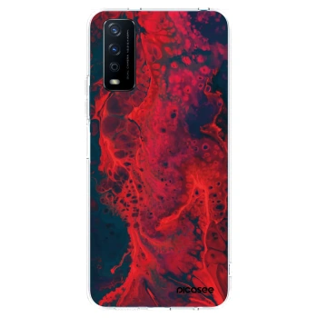 Picasee silikonowe przeźroczyste etui na Vivo Y11s - Organic red