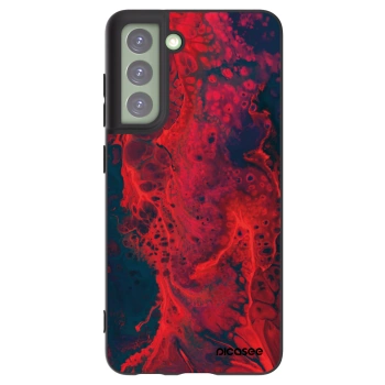 Picasee silikonowe czarne etui na Samsung Galaxy S21 FE 5G - Organic red