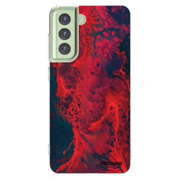 Picasee silikonowe przeźroczyste etui na Samsung Galaxy S21 FE 5G - Organic red