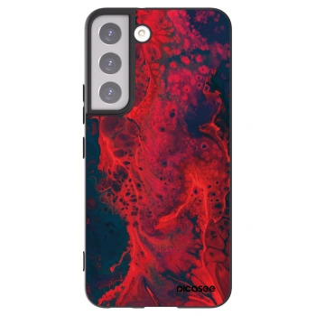 Picasee silikonowe czarne etui na Samsung Galaxy S22 5G - Organic red