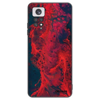 Picasee silikonowe czarne etui na Xiaomi Redmi Note 11 - Organic red