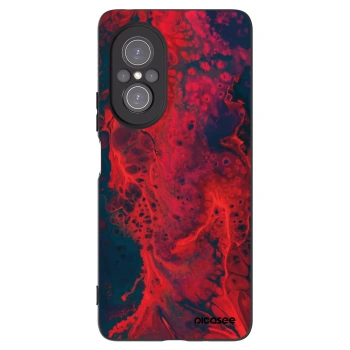 Picasee silikonowe czarne etui na Huawei Nova 9 SE - Organic red