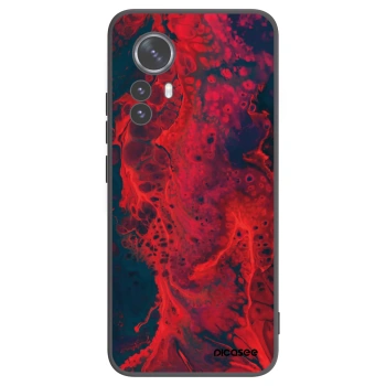 Picasee silikonowe czarne etui na Xiaomi 12 Pro - Organic red