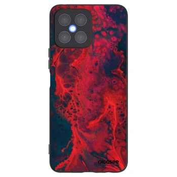 Picasee silikonowe czarne etui na Honor X8 4G - Organic red