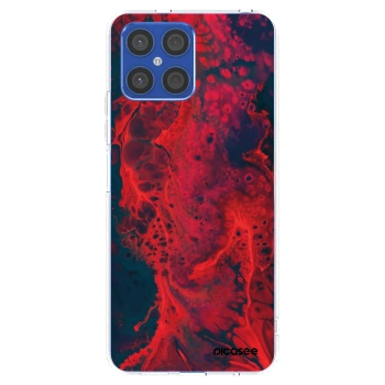 Picasee silikonowe przeźroczyste etui na Honor X8 4G - Organic red