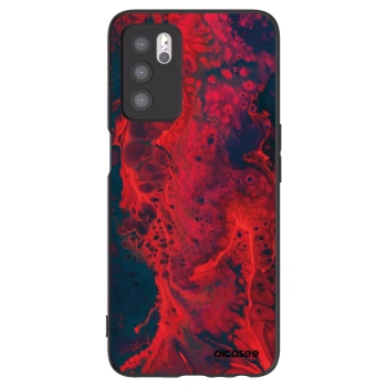 Picasee silikonowe czarne etui na OPPO A16s - Organic red
