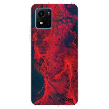 Picasee silikonowe przeźroczyste etui na Vivo Y01 - Organic red