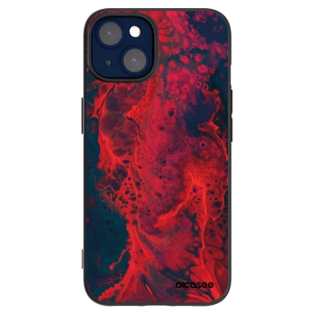 Picasee silikonowe czarne etui na Apple iPhone 14 - Organic red