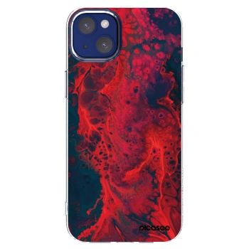 Picasee silikonowe przeźroczyste etui na Apple iPhone 14 Plus - Organic red