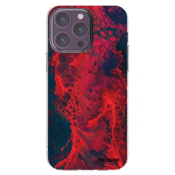 Picasee silikonowe przeźroczyste etui na Apple iPhone 14 Pro Max - Organic red