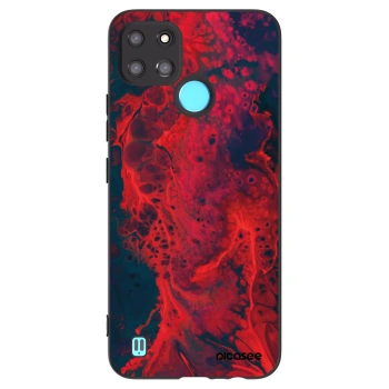 Picasee silikonowe czarne etui na Realme C21Y - Organic red