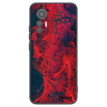Picasee silikonowe czarne etui na Xiaomi 12 Lite - Organic red