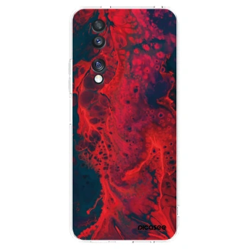 Picasee silikonowe przeźroczyste etui na Honor 70 - Organic red