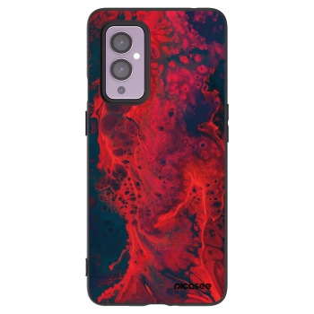 Picasee silikonowe czarne etui na OnePlus 9 - Organic red