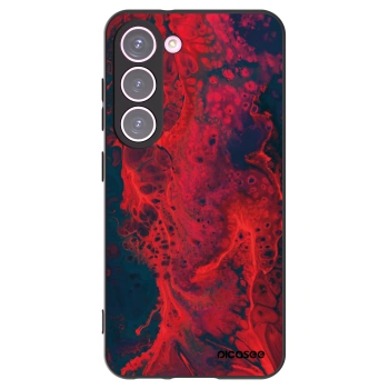 Picasee silikonowe czarne etui na Samsung Galaxy S23 5G - Organic red