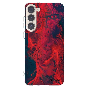 Picasee silikonowe przeźroczyste etui na Samsung Galaxy S23+ 5G - Organic red
