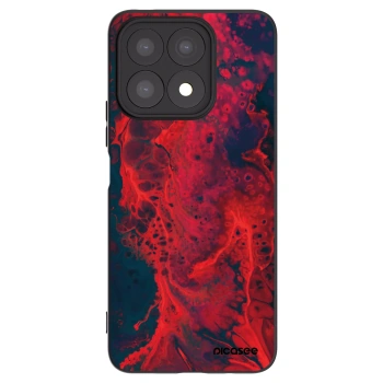 Picasee silikonowe czarne etui na Honor X8a - Organic red