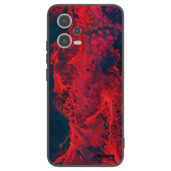 Picasee silikonowe czarne etui na Xiaomi Redmi Note 12 5G - Organic red