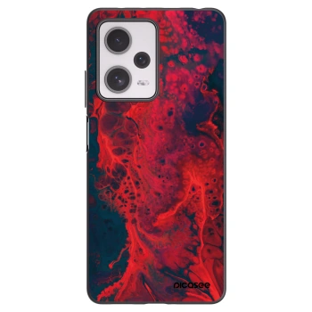 Picasee silikonowe czarne etui na Xiaomi Redmi Note 12 Pro+ 5G - Organic red