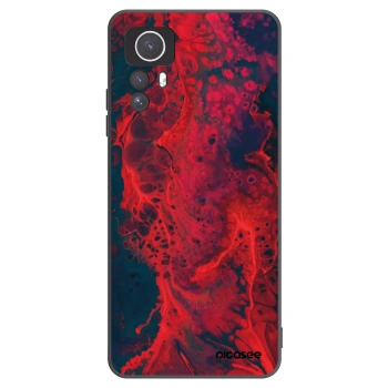 Picasee silikonowe czarne etui na Xiaomi Redmi Note 12S - Organic red