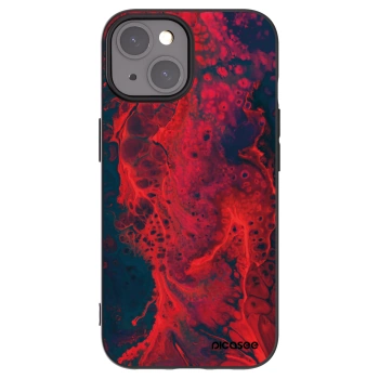 Picasee silikonowe czarne etui na Apple iPhone 15 - Organic red