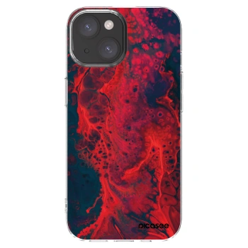 Picasee silikonowe przeźroczyste etui na Apple iPhone 15 - Organic red