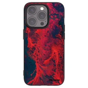 Picasee silikonowe czarne etui na Apple iPhone 15 Pro - Organic red