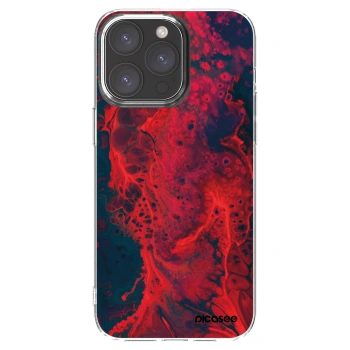 Picasee silikonowe przeźroczyste etui na Apple iPhone 15 Pro Max - Organic red