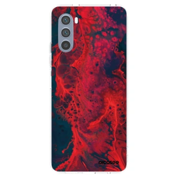 Picasee silikonowe przeźroczyste etui na Motorola Moto G62 - Organic red