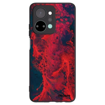 Picasee silikonowe czarne etui na Honor X7a - Organic red