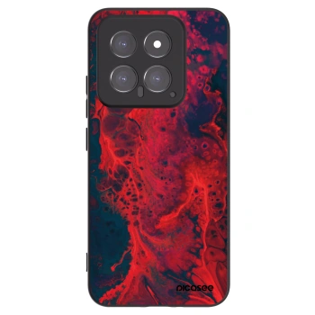 Picasee silikonowe czarne etui na Xiaomi 14 - Organic red