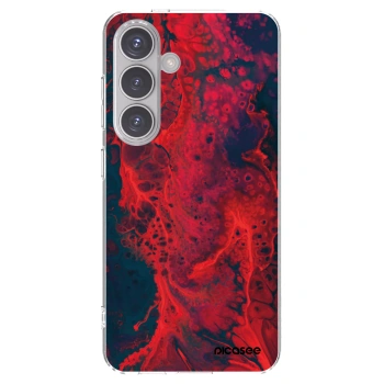 Picasee silikonowe przeźroczyste etui na Samsung Galaxy S24 S921B 5G - Organic red