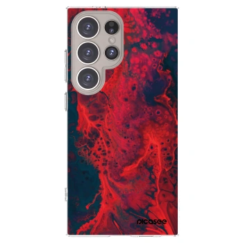 Picasee silikonowe przeźroczyste etui na Samsung Galaxy S24 Ultra S928B 5G - Organic red