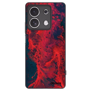 Picasee silikonowe czarne etui na Xiaomi Redmi Note 13 4G - Organic red
