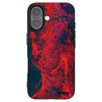 Picasee silikonowe czarne etui na Apple iPhone 16 - Organic red