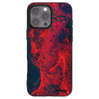 Picasee silikonowe czarne etui na Apple iPhone 16 Pro Max - Organic red