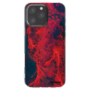 Picasee silikonowe przeźroczyste etui na Apple iPhone 16 Pro Max - Organic red